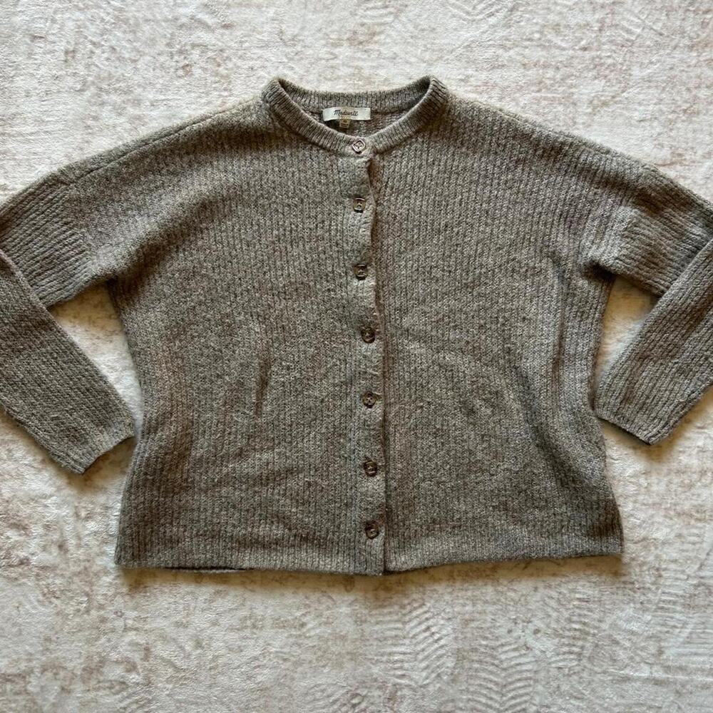 Madewell gray ribbed knit cardigan